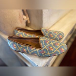 Womens Zalo Needlepoint Flat Loafer Shoes 9